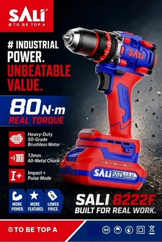 SALI Brushless Storm מציגה מקדחה אלחוטית ללא מברשות 8222F בעל ביצועים גבוהים-...